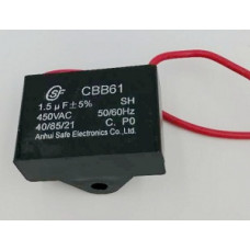 Конденсатор 1.5 mF CBB61 450VAC, квадратный