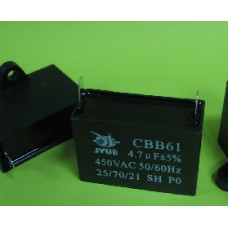 Конденсатор 4.7 mF CBB61 450VAC, квадратный