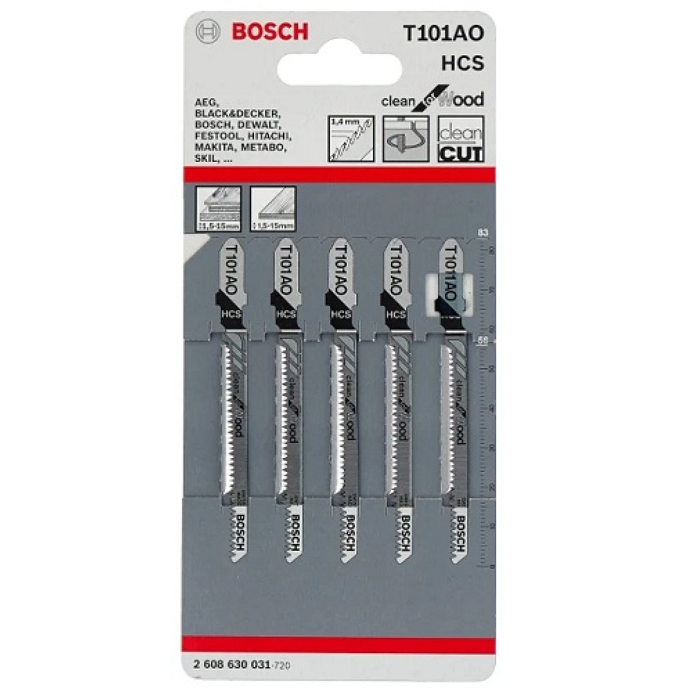 Пилочки для электролобзика Bosch T101AO (5шт.)